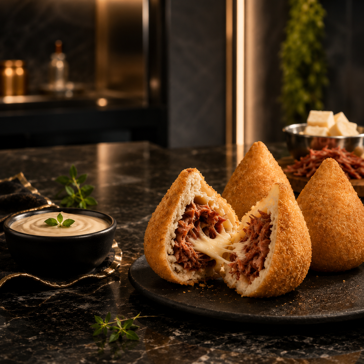 Coxinha de Carne Seca com Queijo